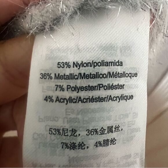 NWT DKNY Metallic Sweater womens size XL with bell sleeves in gray and black - Picture 5 of 10